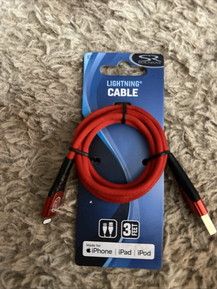  IPhone Charger 3ft chargers solaray brand new USB to iPhone chargers  - Image 2 of 4