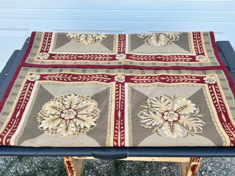 Alfombra tejida a mano estilo romano italiano a punta de aguja alfombra 3x5' Foto 3 de 4