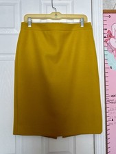 J.Crew Number 2 Pencil 100 Wool Skirt Size 10 Mustard Yellow
