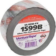 3M VentureTape1599B-G669 UL181B-FX FlexDuct Tape 2 IN x 120 Yards Sliver
