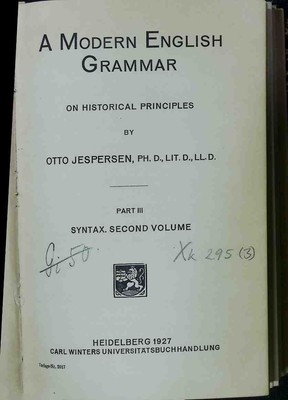 A modern English grammar on historical principles. Part III Syntax. Second Volum