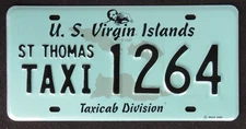 US VIRGIN ISLANDS - ST THOMAS TAXI license plate  2000   1264