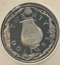 1985 British Virgin Islands $20 Silver Proof Coin .5677 oz Perfum Bottle