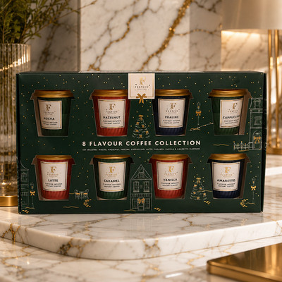 Festive Selection 8 Geschmacksrichtungen Instant Kaffee Geschenkset Mokka Latte Karamell 160g