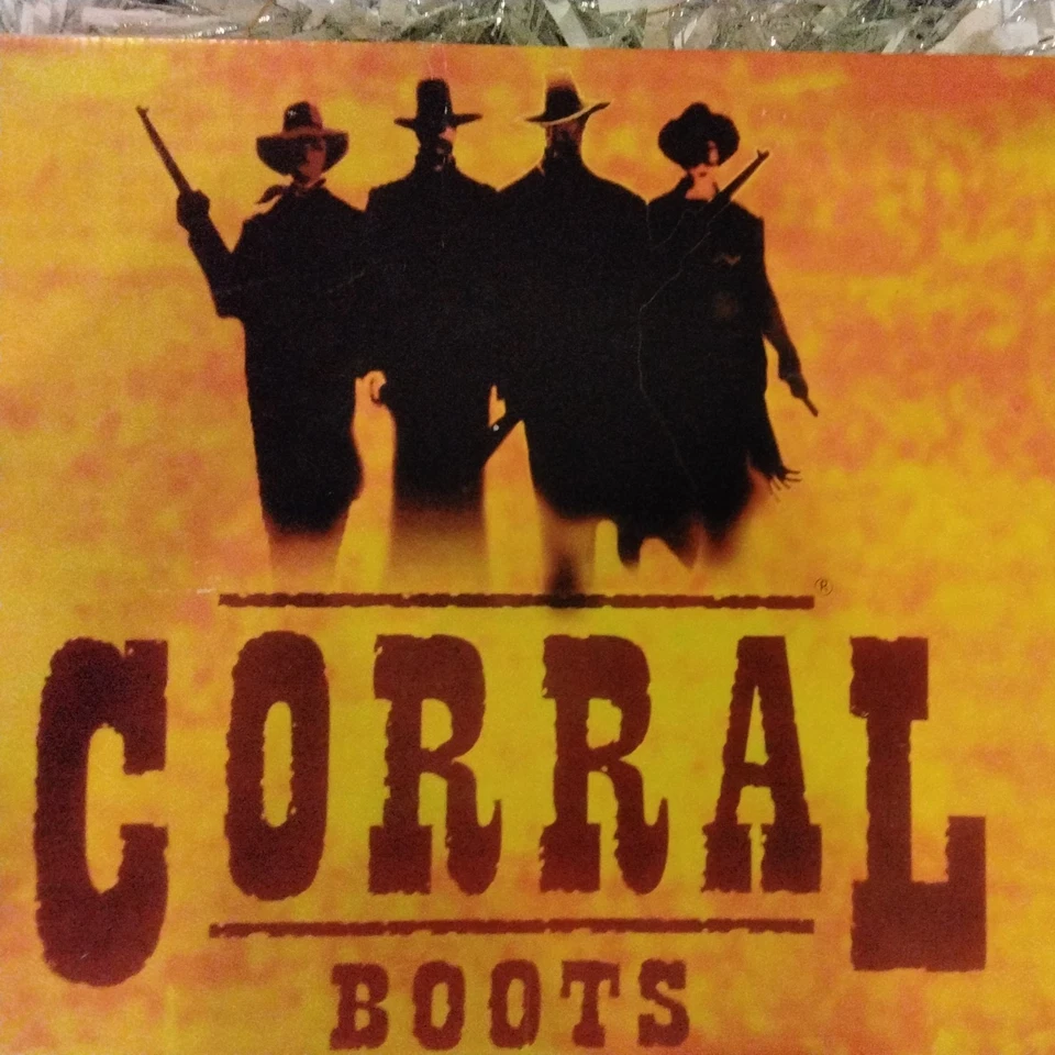 Botas vaqueras Corral para mujer de cuero negro talla 10 - puntada floral de látigo y tachuelas  Foto 2 de 4