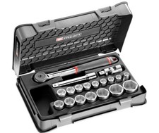 FACOM S.161-2P6 1/2'' Steckschlüssel-Satz 19 tlg Vollhand Umschaltknarre S.600