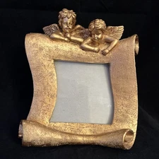 Gold Cherubs Frame For 4x4 Scroll Angels Heavy Resin Baroque Rococo Easel Back