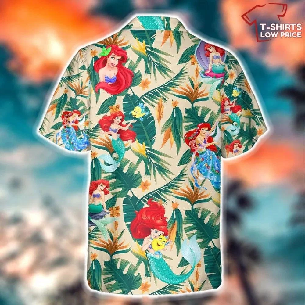 Little Mermaid Movie Hawaiian Button Down Shirt