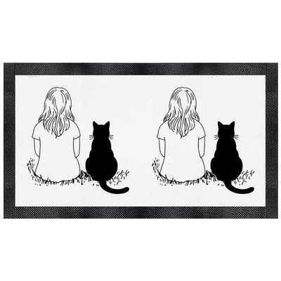 Futtermatte für Haustiere ''Mädchen und Katze zusammen'' (PM00036067)