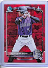 CRISTIAN ARGUELLES 2025 BOWMAN CHROME 1ST SAPPHIRE RED ROCKIES # 1/5