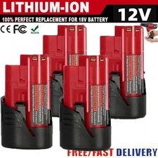 2/4Pack 12V 3.0Ah for Milwaukee M-12 Lithium-ion Battery 48-11-2425 48-11-2420