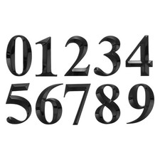 10 Pcs 5" 0-9 House Numbers Black Self Adhesive Mailbox 3D Door Number Stickers