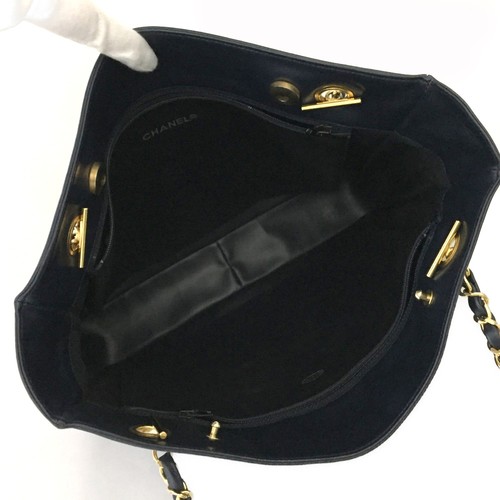 Bolso de Hombro Chanel Acolchado Matelasse Piel de Cordero Cadena CC Azul Marino/3BG0355 - Imagen 9 de 12