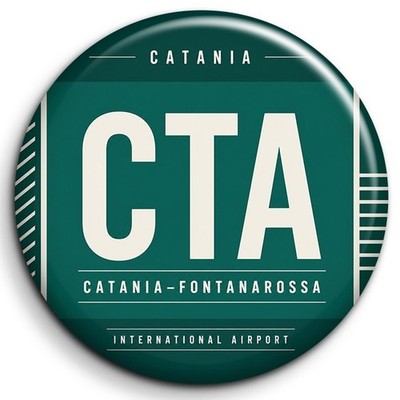 CTA - Internationaler Flughafen Catania - Abzeichen 38mm Button Pin