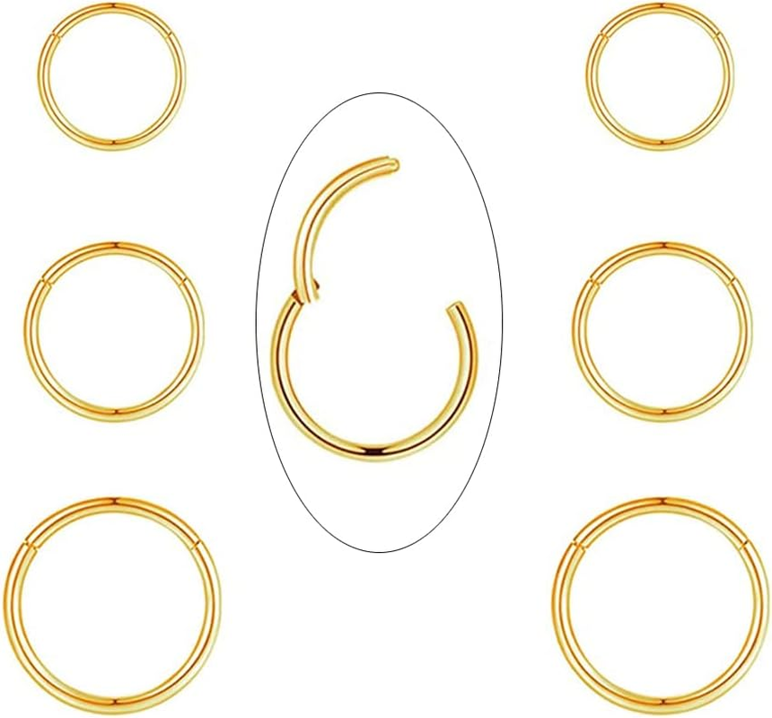 14K Gold Plated Small Huggie Hoop Earrings for Cartilage Helix Piercing