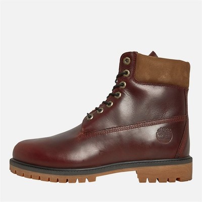 Timberland Mens Heritage Inch Lace Up Boots Burgundy Full Grain