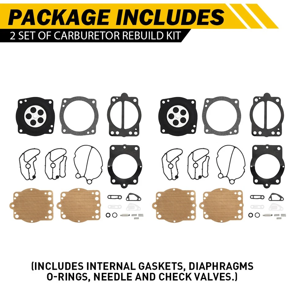 Metal & Rubber Fits Polaris SLH 1998 1999-2003 Pair Sets Carburetor Rebuild Kits - Изображение 3 из 4