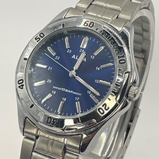 SEIKO ALBA V501-0DA0 Quartz Men's Watch Blue Dial Stainless Steel From Japan