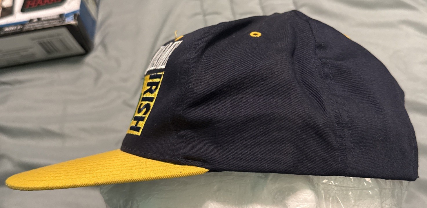 VTG 90s Notre Dame Fighting Irish Drew Pearson SnapBack Hat Embroidered EUC Rare image 4