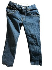 Vintage Wrangler Jeans Boy 10 Husky Carpenter Denim Blue Adjusts Med Wash Cotton