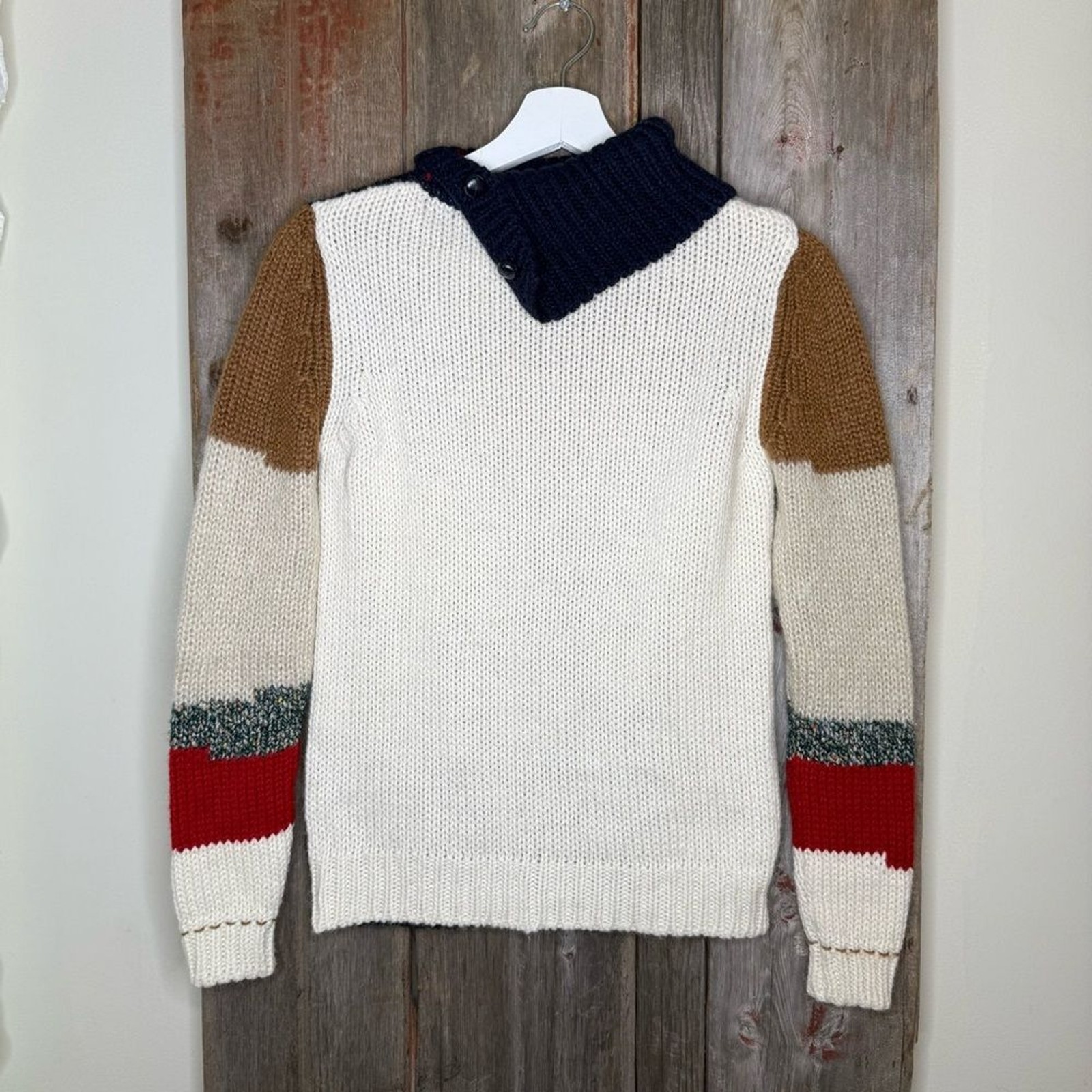 Vanessa Bruno Athe Patchwork Knit Pullover Turtle… - image 5