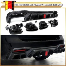 Für Mercedes GLE W166 X166 15+ Heckdiffusor Diffusor CarbonLook Doppel Endrohre