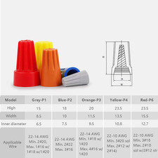 240 Pcs Electrical Wire Connectors Screw Terminals - Twist Nuts Caps Wire Con...