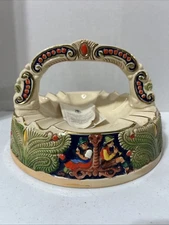 Vintage GERZ Cigar Ashtray Ceramic Hand Painted Decorative Scene German