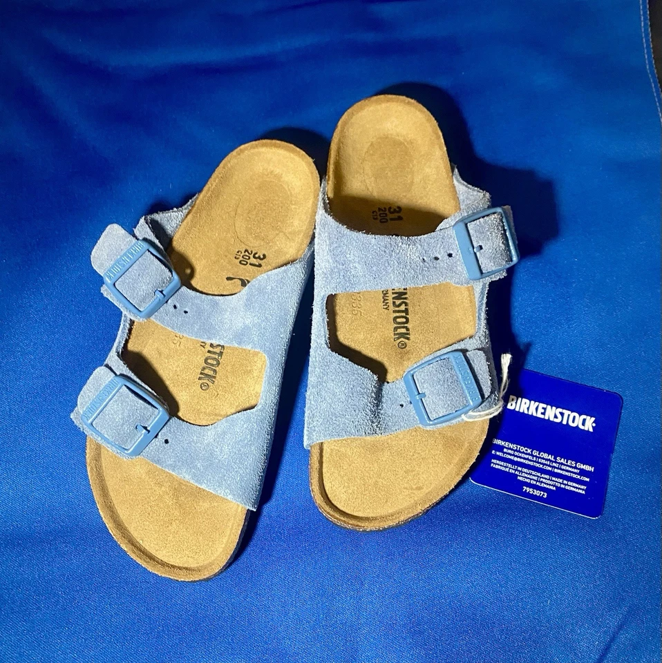 Sandalias Birkenstock Arizona Niños Talla US C 13 Birkibuc EU 31 Azul ESTRECHAS Foto 2 de 4
