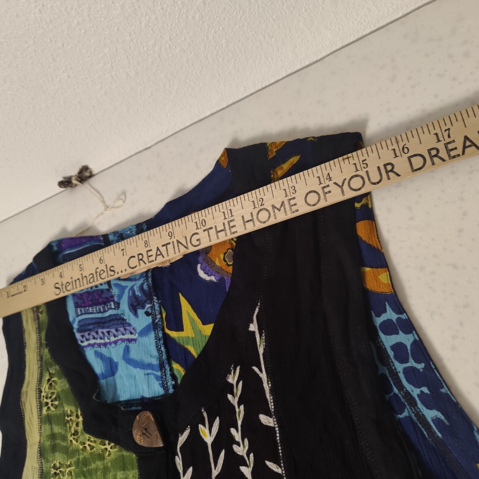 LA Cera patchwork dress with pockets button Up si… - image 12