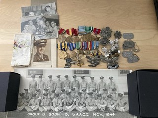 WW2 Named Army Air Force Lot 3 WAR VETERAN Medals Wings Dog Tags Photos WWII Pin