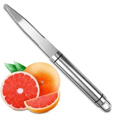 BURIUS Grapefruit Knife Curved Serrated Blade - Stainless Steel Fruit Cutter and