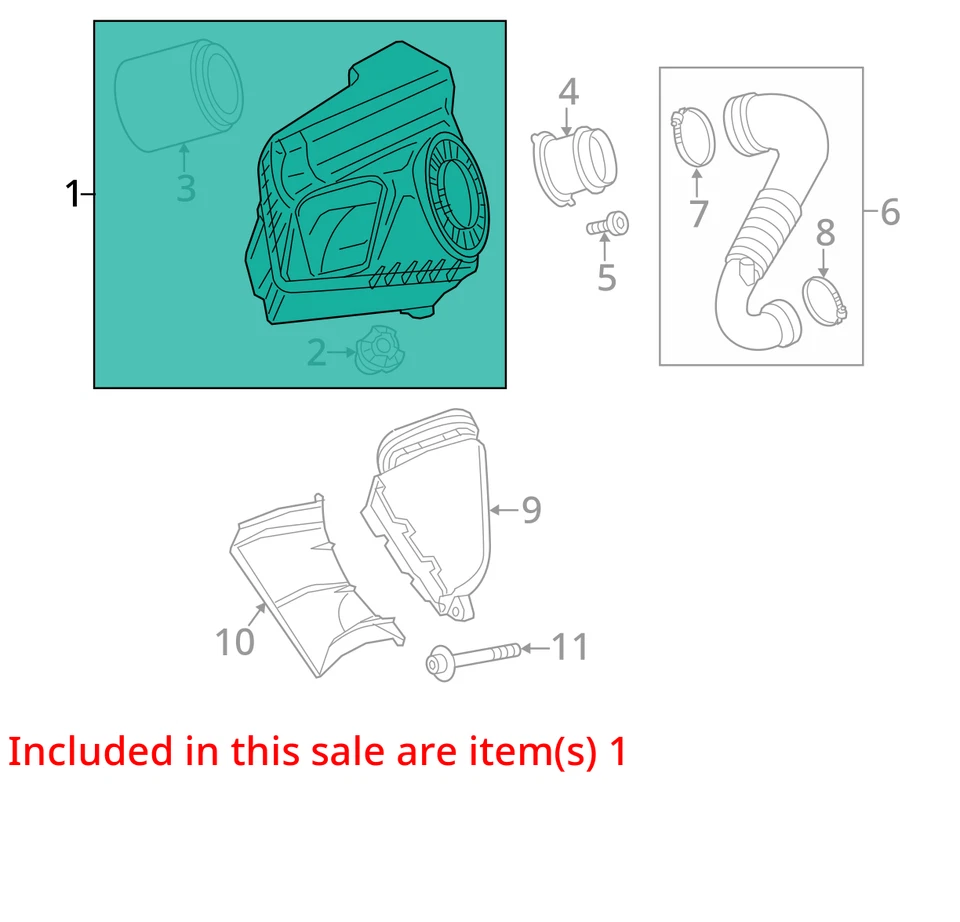 Air Cleaner 2.0L Engine ID Caeb Fits 12-16 AUDI A6 2721120 — 第 2/3 张图片