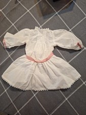 American Girl Samantha Parkington white tea party dress with a pink ribbon belt