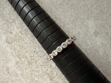 925 Sterling Silver FZN Eternity Band Vintage Ring Size 8 Stackable Cz D1