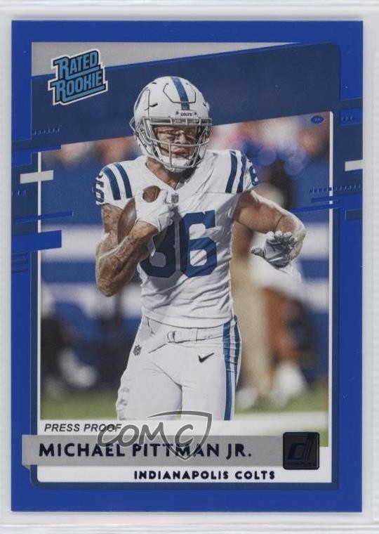 2020 Panini Donruss Rated Rookie Press Proof Blue Michael Pittman Jr #322 0tr2