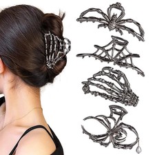 4 Pcs Metal Spider Hair Claw Clips for Women, Goth Hair Accessories, Hallowee...