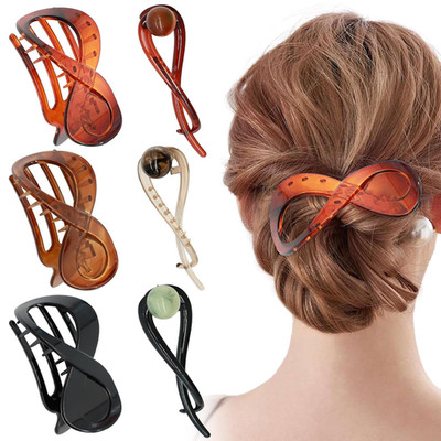 6 Stück Groß Haarspangen Damen Flache Haarklammer Claw Clip Französisch Haarclip