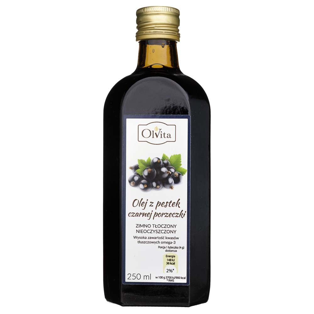 Blackcurrant Seed Oil Cold-Pressed Crude Ol'Vita 250ml Natural Vitamin E