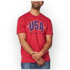 General Standard USA Graphic T Shirt Mens L Red Cotton Made in USA NWT