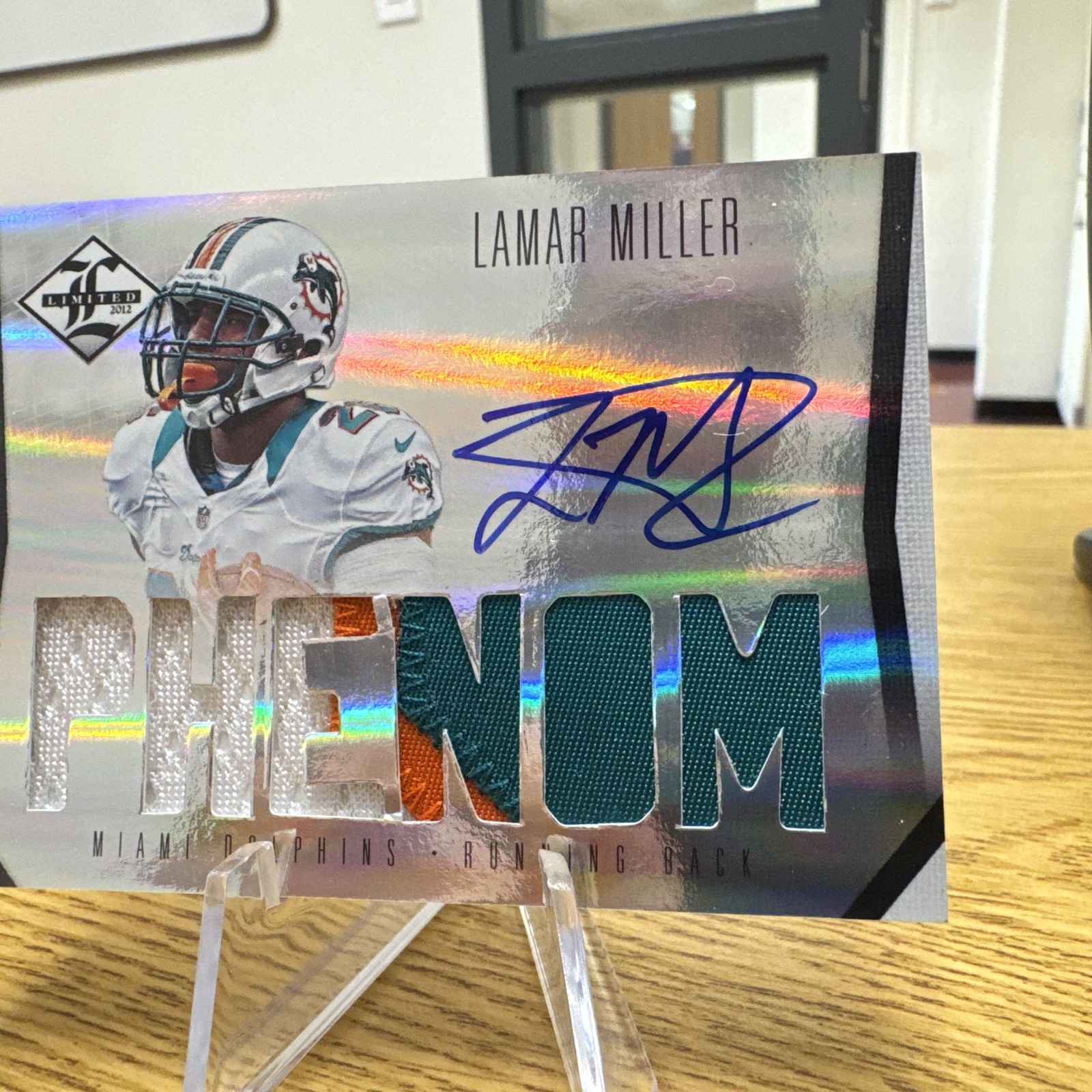Lamar Miller 2012 Panini Limited Phenom Patch Auto #251/299 Miami Dolphins view 3