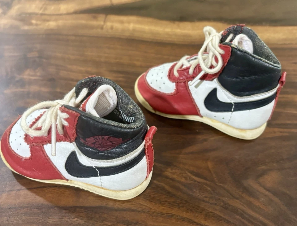 1985 Nike Baby Air Jordan туфли 2 1/2 ребенка ясельного возраста оригинальный редкая Chicago Bulls - Изображение 4 из 4