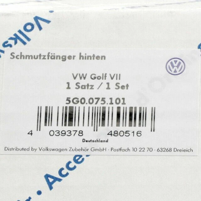 Guardabarros trasero genuino Volkswagen Golf R 2015-2019 5G0-075-101 Foto 4 de 4