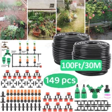 149' Drip Irrigation System Kit Automatic Garden Misting Plant Watering Drip Kit