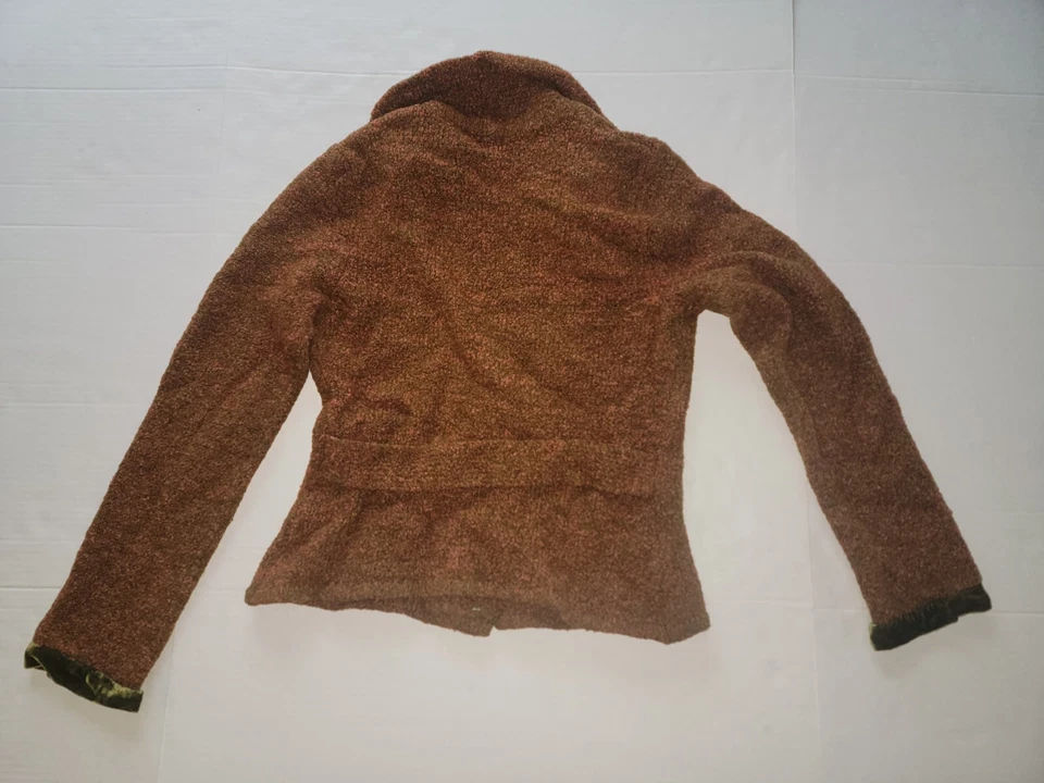 Suéter HWR Naranja Quemado Abotonado Talla Mediana Mezcla de Lana Foto 2 de 4