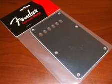 NEW Genuine Fender 6 Hole Vintage Style Backplate For Strat - BLACK, 0055274049