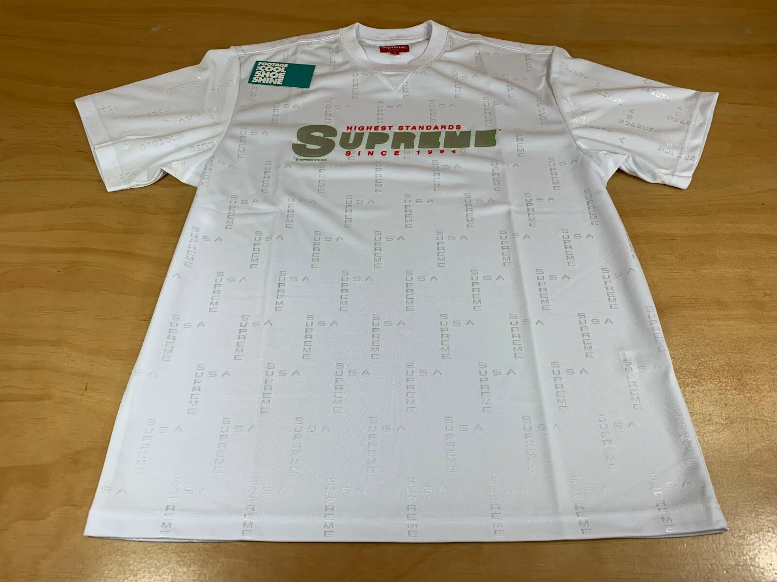 T SHIRT SPORT LOGO SUPREME LE PLUS HAUT STANDARD PRINTEMPS ÉTÉ 2019 BLANC AVEC NEUF