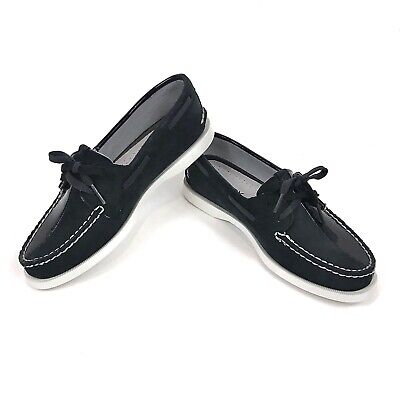 Sperry Black on Black Suede Patent Leather Original Port Sperry Black on Black Suede Patent Leather Original Port
