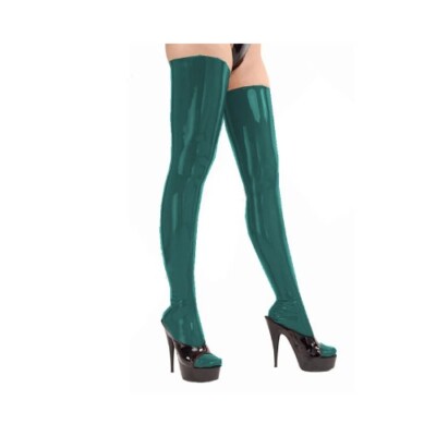 Sexy Faux Leather PVC Stockings Latex Thigh High Stockings Costumes Bodystocking