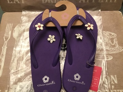 purple flip flops with rhinestones